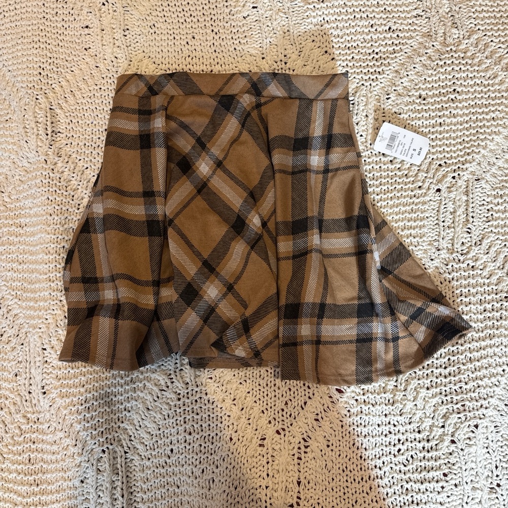 Windsor Brown and Black Mini Skater Skirt